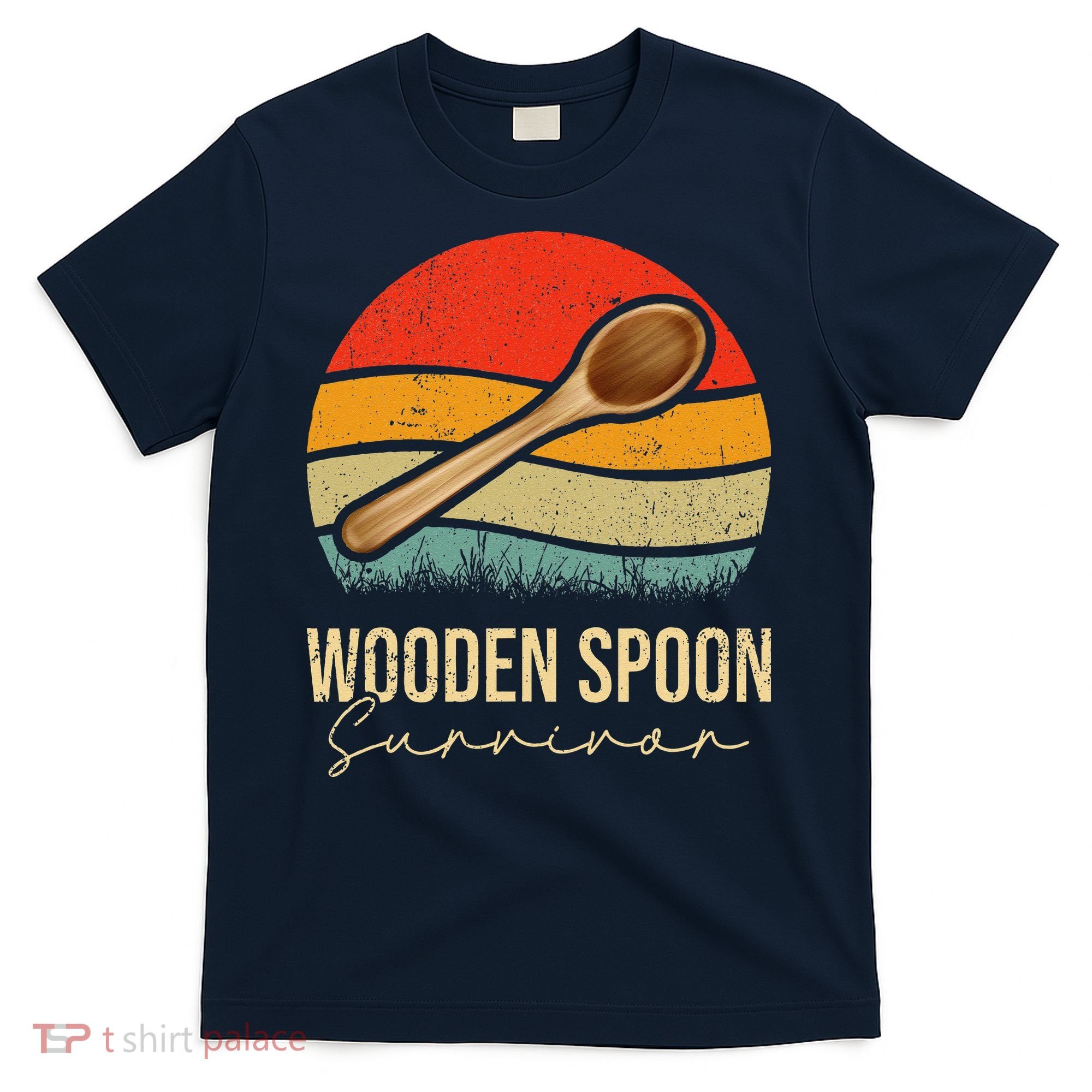 Funny Wooden Spoon Survivor Meme Vintage Retro T-Shirt