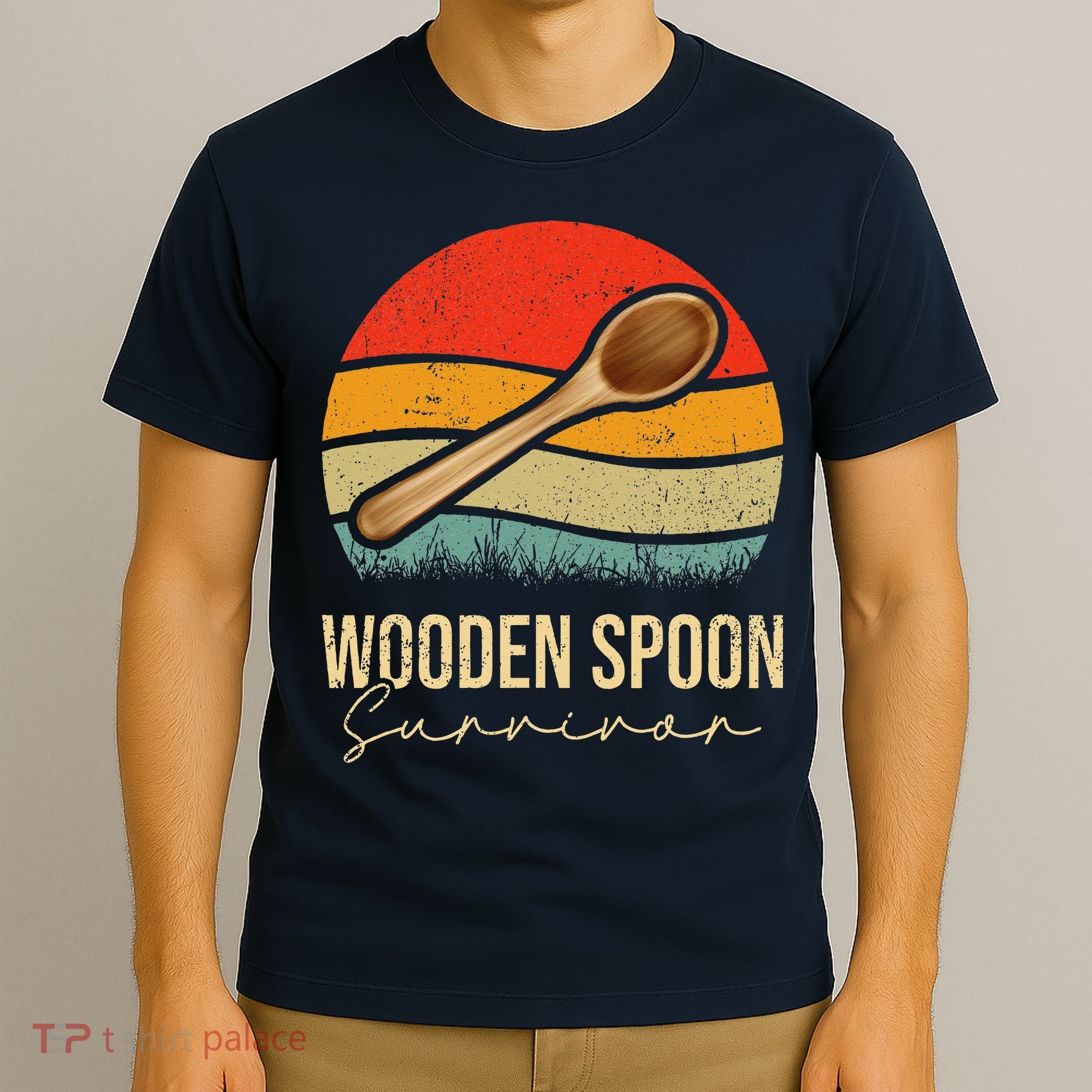 Funny Wooden Spoon Survivor Meme Vintage Retro T-Shirt