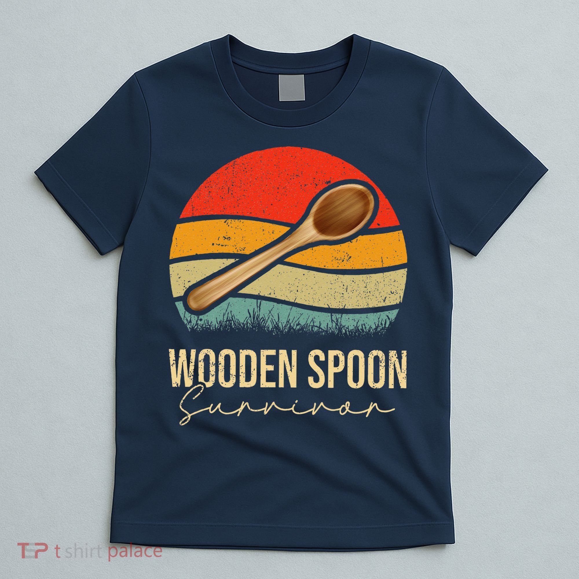 Funny Wooden Spoon Survivor Meme Vintage Retro T-Shirt