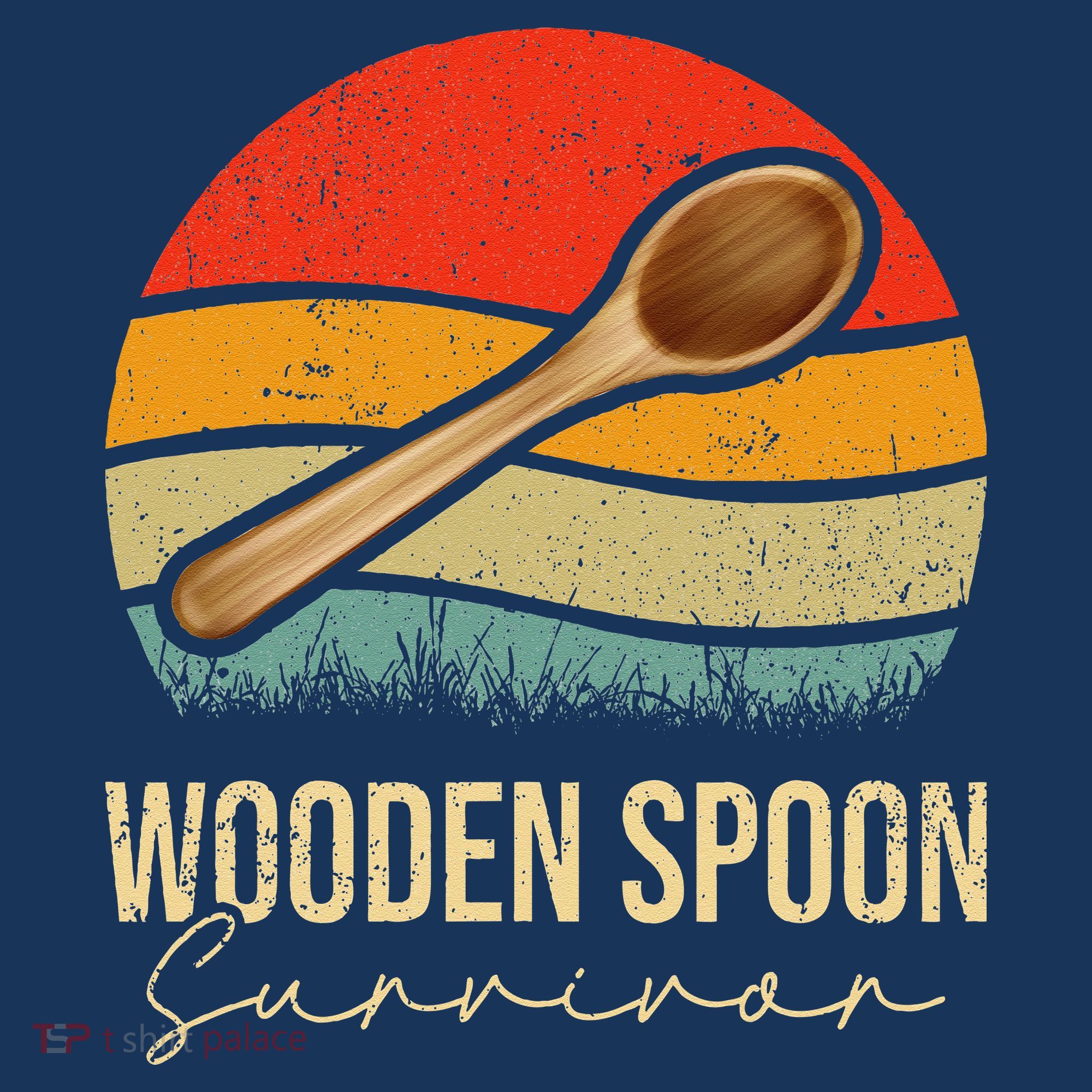 Funny Wooden Spoon Survivor Meme Vintage Retro T-Shirt