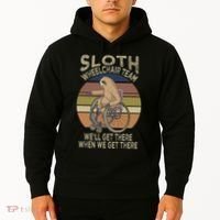 Funny Wheelchair Saying Humor Handicap People Sloth Hoodie thumb 2