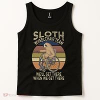 Funny Wheelchair Saying Humor Handicap People Sloth Tank Top thumb 2
