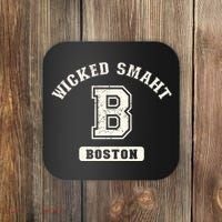Funny Wicked Smaht Boston Massachusetts Coaster thumb 0