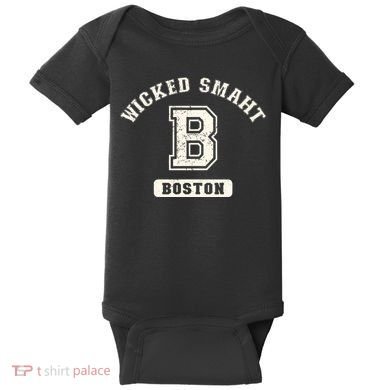 Funny Wicked Smaht Boston Massachusetts Baby Bodysuit