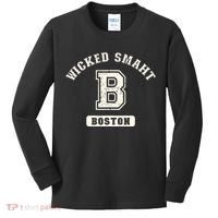 Funny Wicked Smaht Boston Massachusetts Kids Long Sleeve Shirt thumb 0