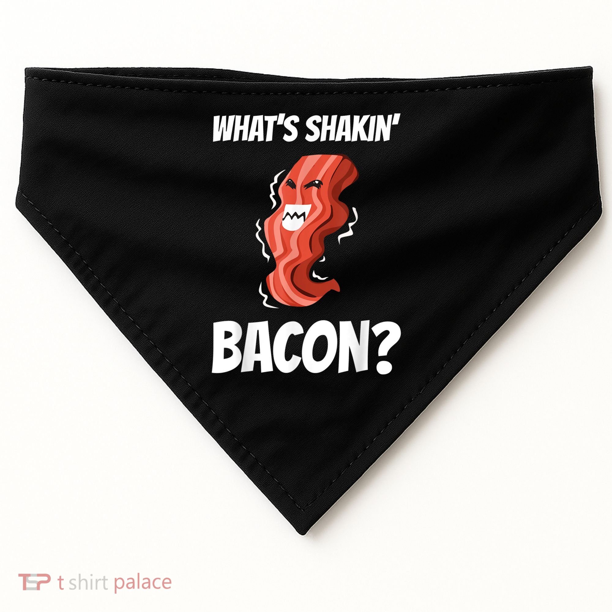 Funny What's Shakin' Bacon For Men Women Meat Eater BBQ USA-Made Doggie Bandana