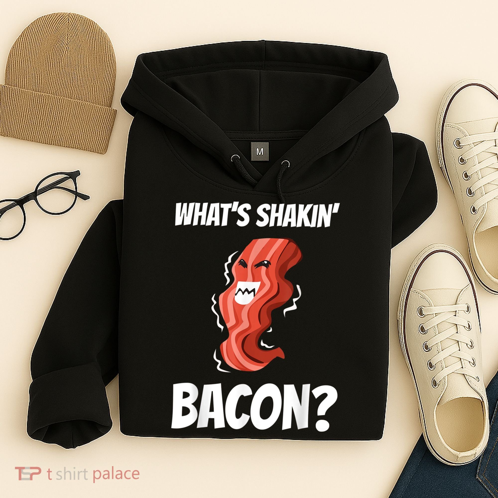 Funny What's Shakin' Bacon For Men Women Meat Eater BBQ Hoodie