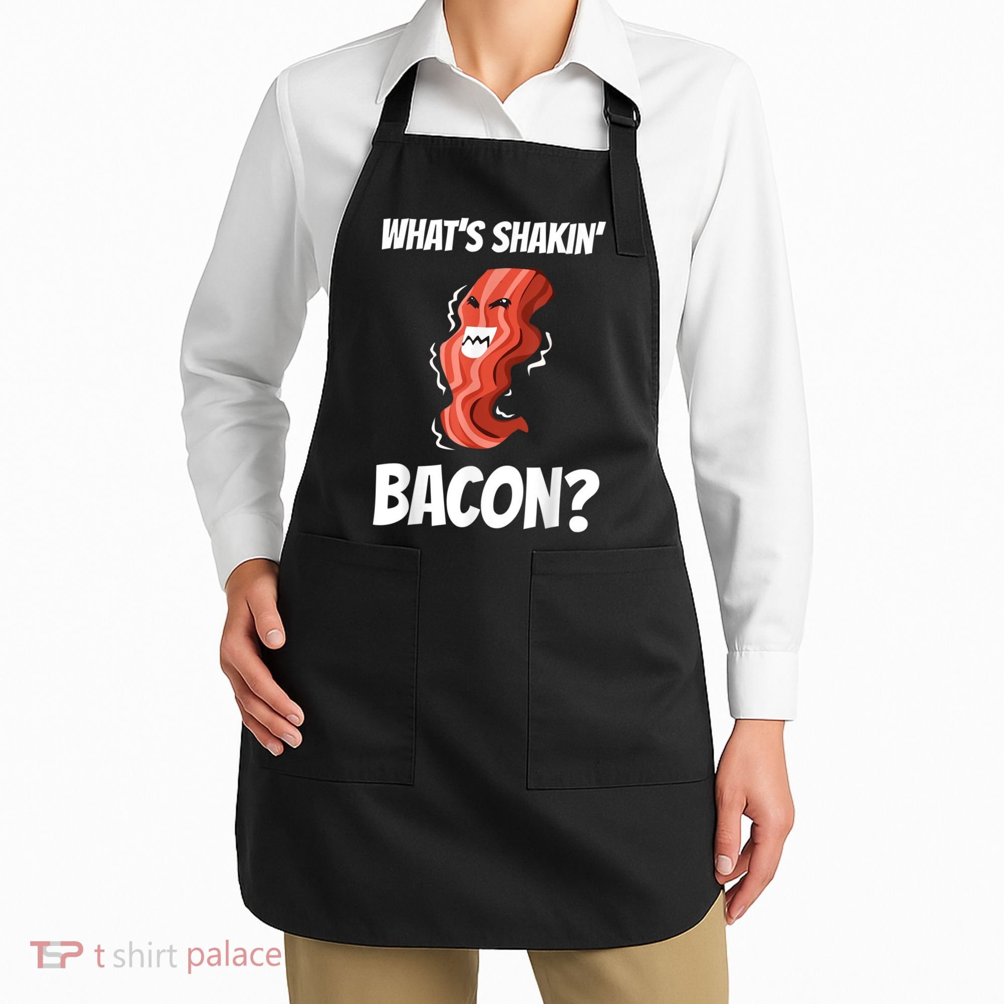 Funny What's Shakin' Bacon For Men Women Meat Eater BBQ Apron