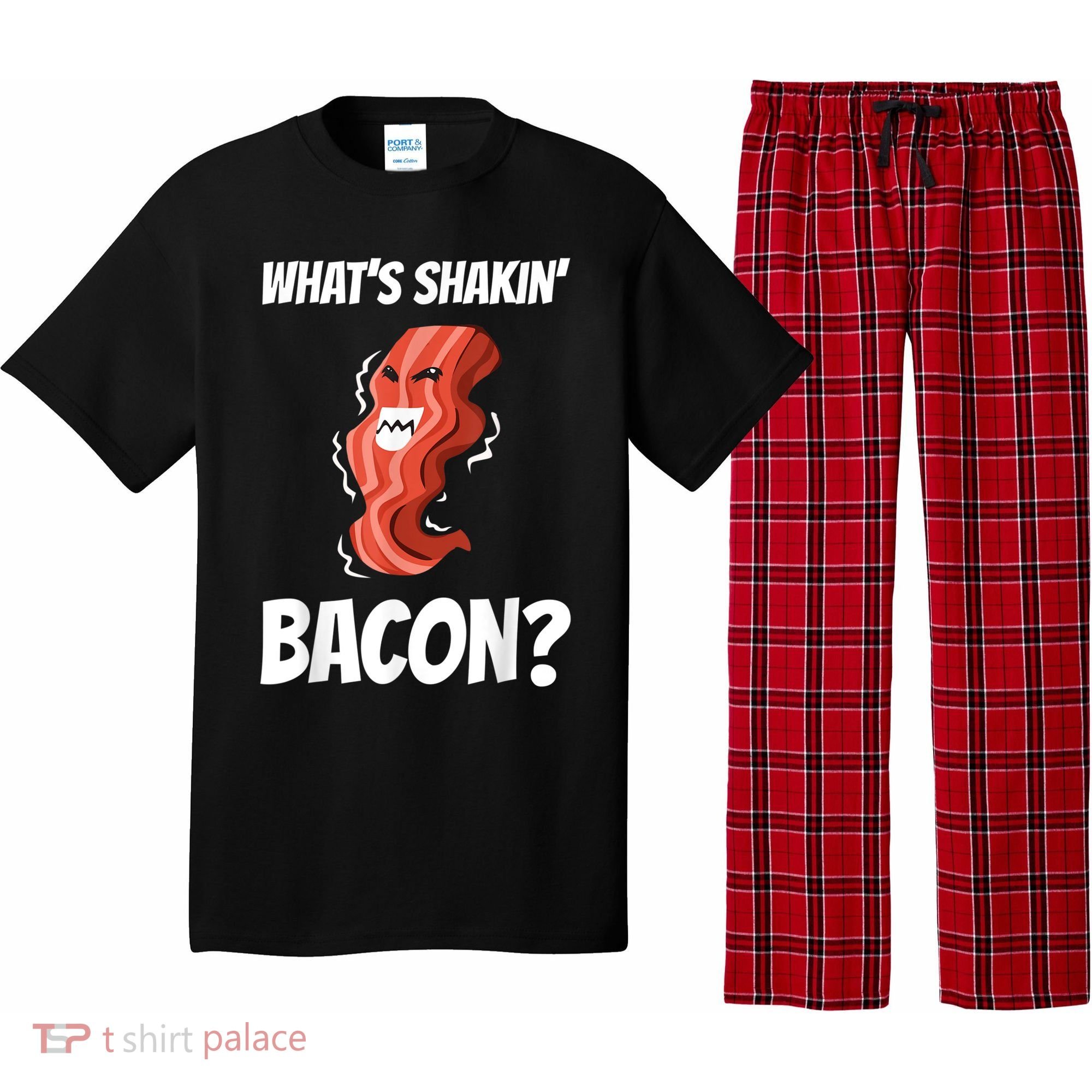 Funny What's Shakin' Bacon For Men Women Meat Eater BBQ Pajama Set