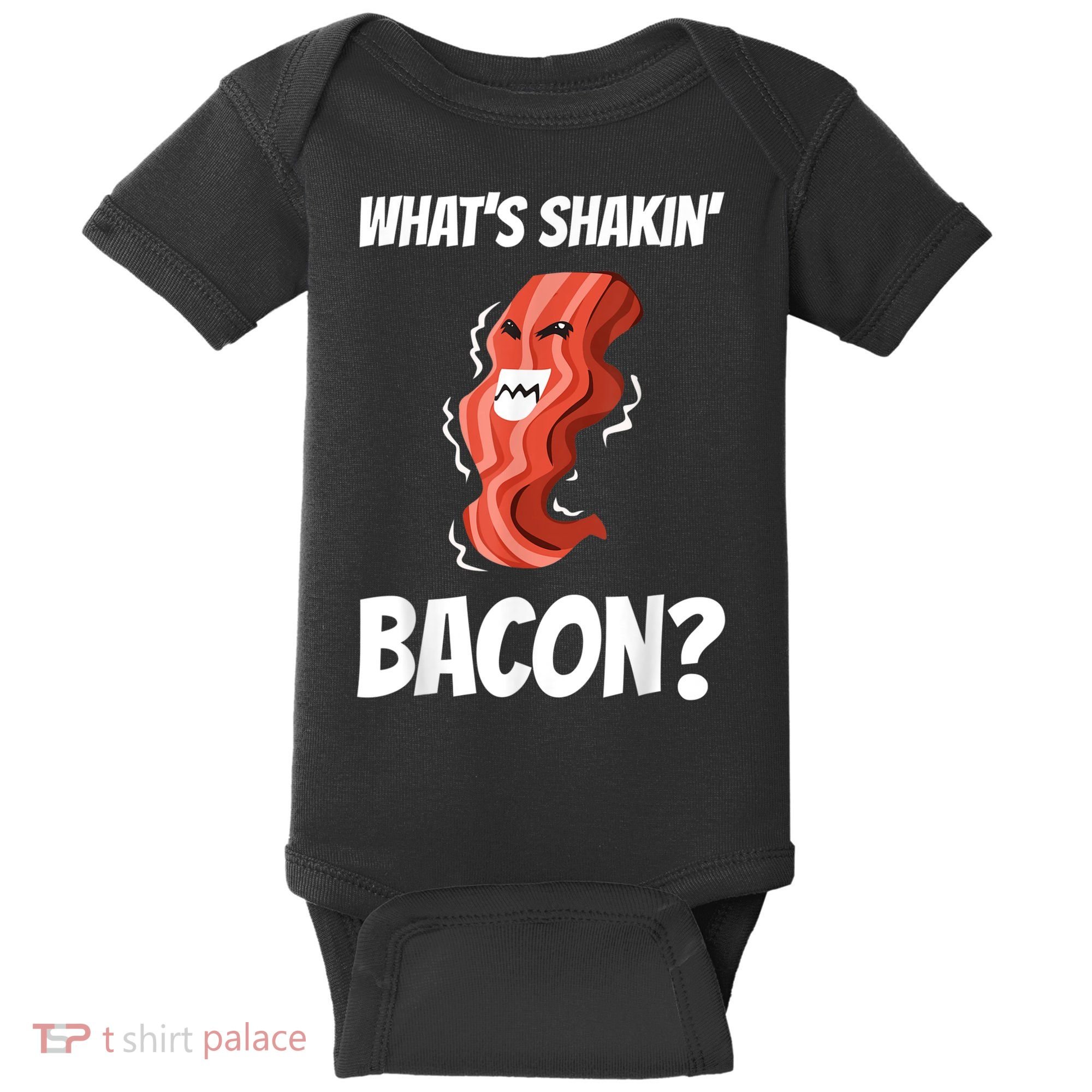 Funny What's Shakin' Bacon For Men Women Meat Eater BBQ Baby Bodysuit