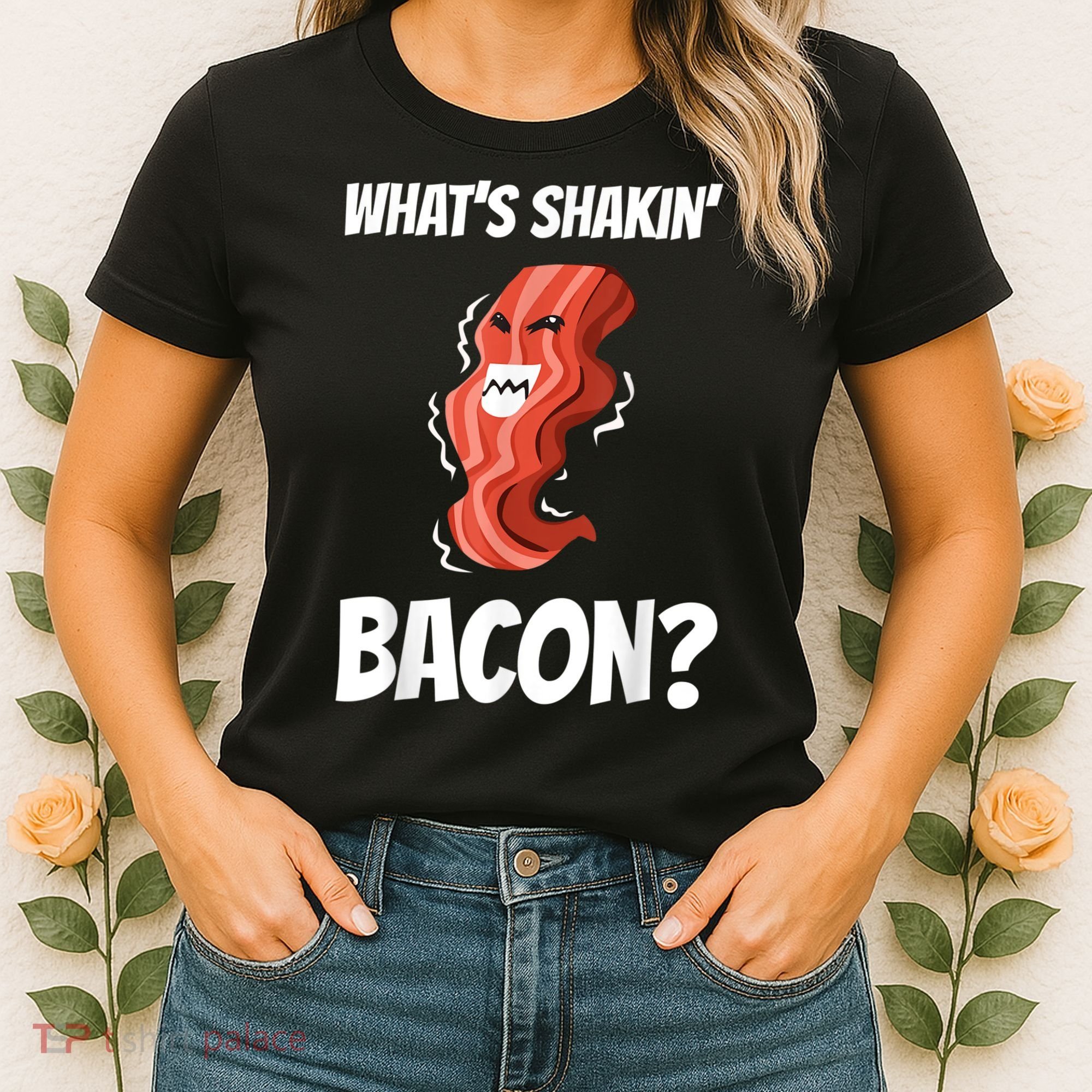Funny What's Shakin' Bacon For Men Women Meat Eater BBQ Women's T-Shirt