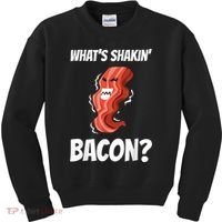 Funny What's Shakin' Bacon For Men Women Meat Eater BBQ Kids Sweatshirt thumb 0