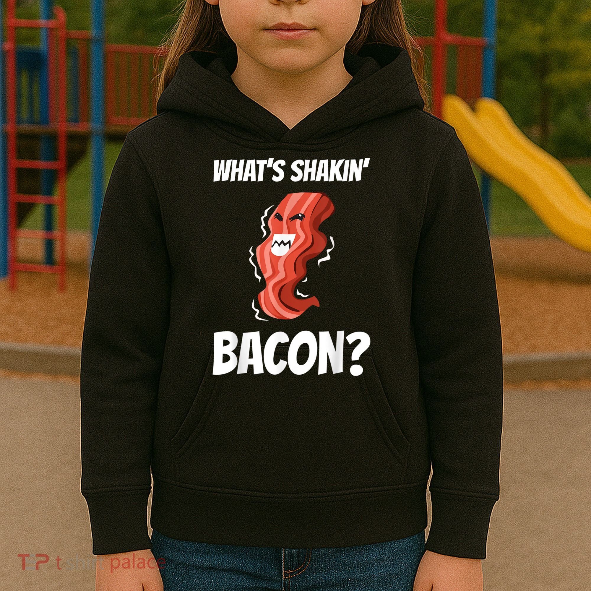 Funny What's Shakin' Bacon For Men Women Meat Eater BBQ Kids Hoodie