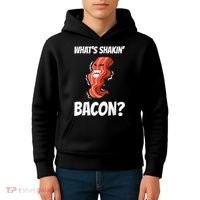 Funny What's Shakin' Bacon For Men Women Meat Eater BBQ Kids Hoodie thumb 4