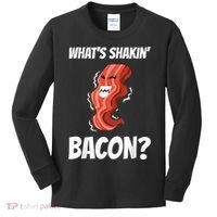 Funny What's Shakin' Bacon For Men Women Meat Eater BBQ Kids Long Sleeve Shirt thumb 0