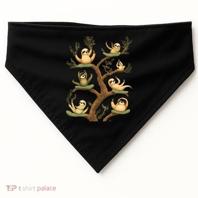 Funny Whimsical Sloth Lover Design Cute Gift USA-Made Doggie Bandana