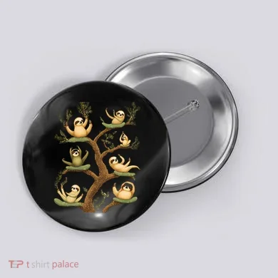Funny Whimsical Sloth Lover Design Cute Gift Button