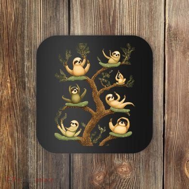 Funny Whimsical Sloth Lover Design Cute Gift Coaster