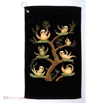 Funny Whimsical Sloth Lover Design Cute Gift Golf Towel