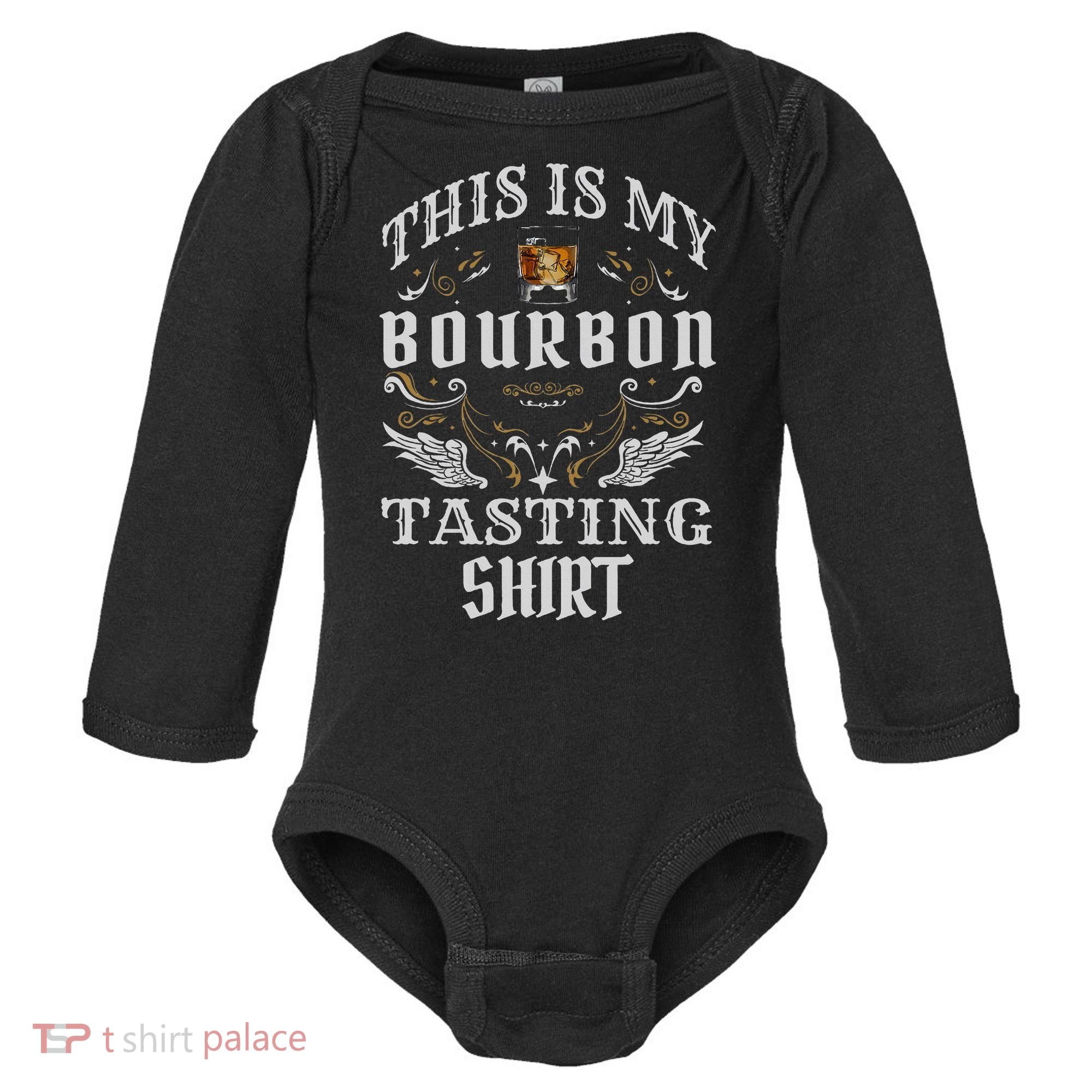 Funny Whiskey This Is My Bourbon Tasting Baby Long Sleeve Bodysuit