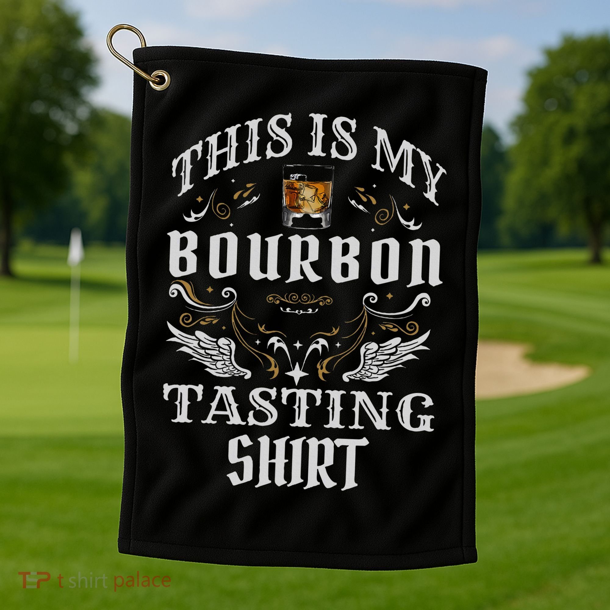 Funny Whiskey This Is My Bourbon Tasting Golf Towel