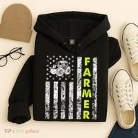 Flag With Tractor Patriotic Farmer Hoodie thumb 4