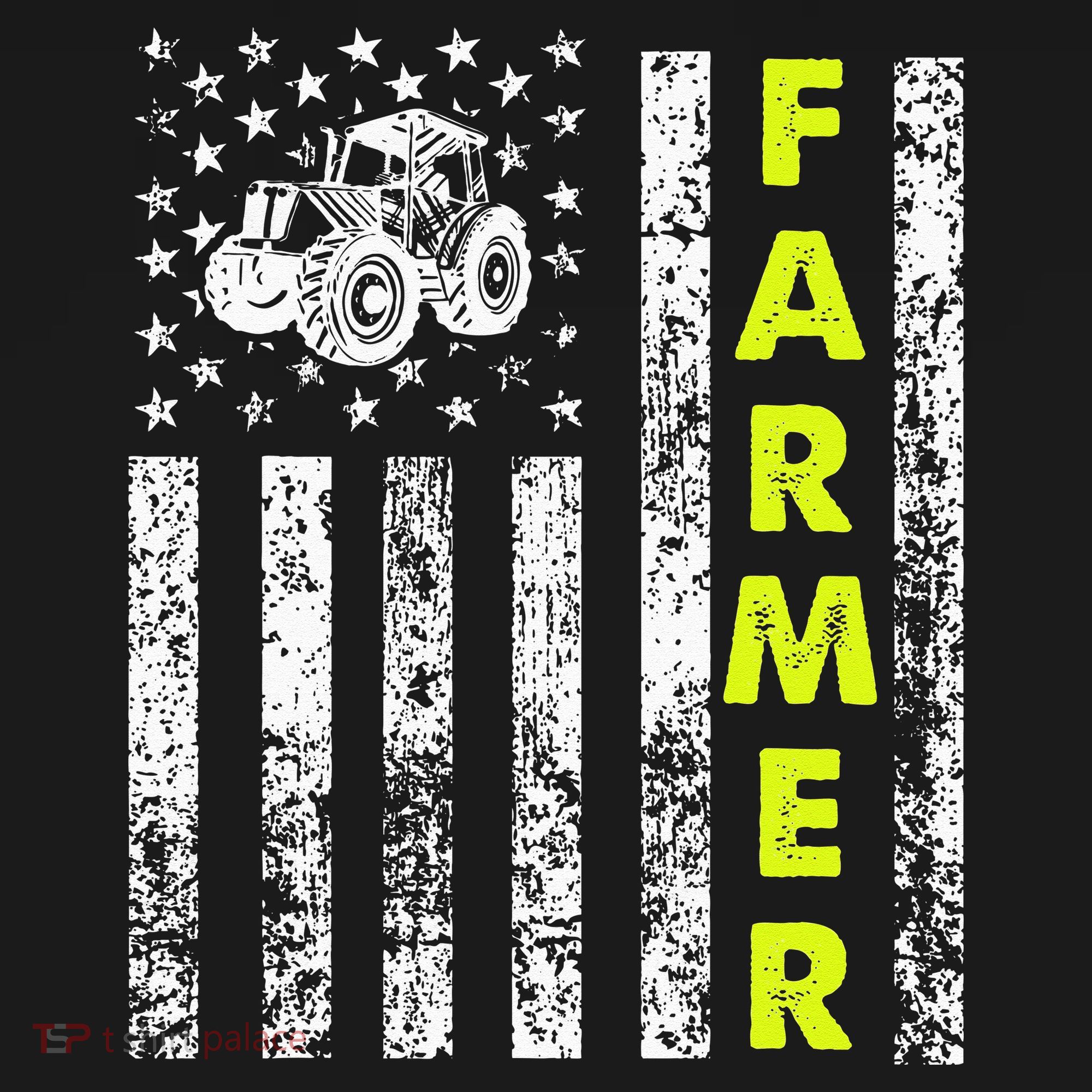 Flag With Tractor Patriotic Farmer Apron