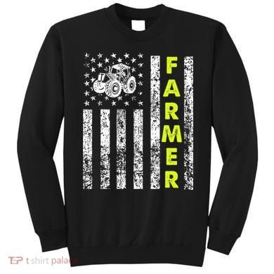 Flag With Tractor Patriotic Farmer Sweatshirt