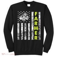 Flag With Tractor Patriotic Farmer Sweatshirt thumb 0