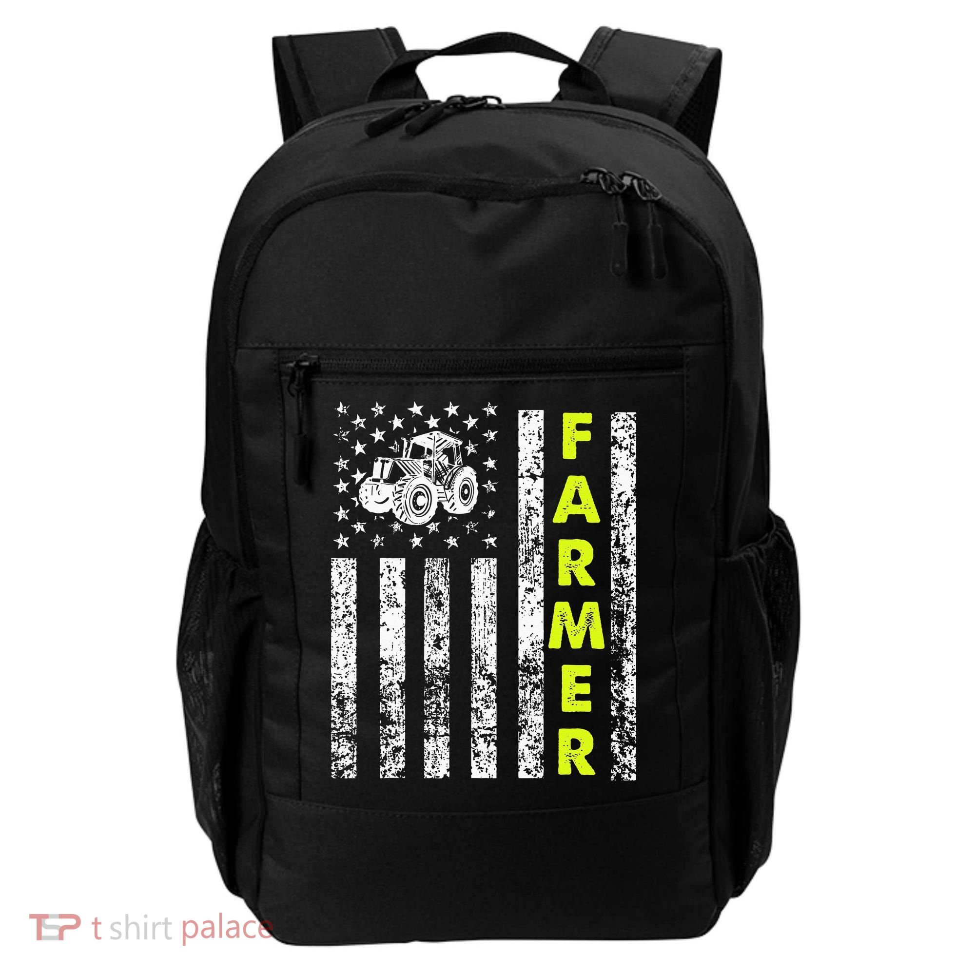 Flag With Tractor Patriotic Farmer Backpack
