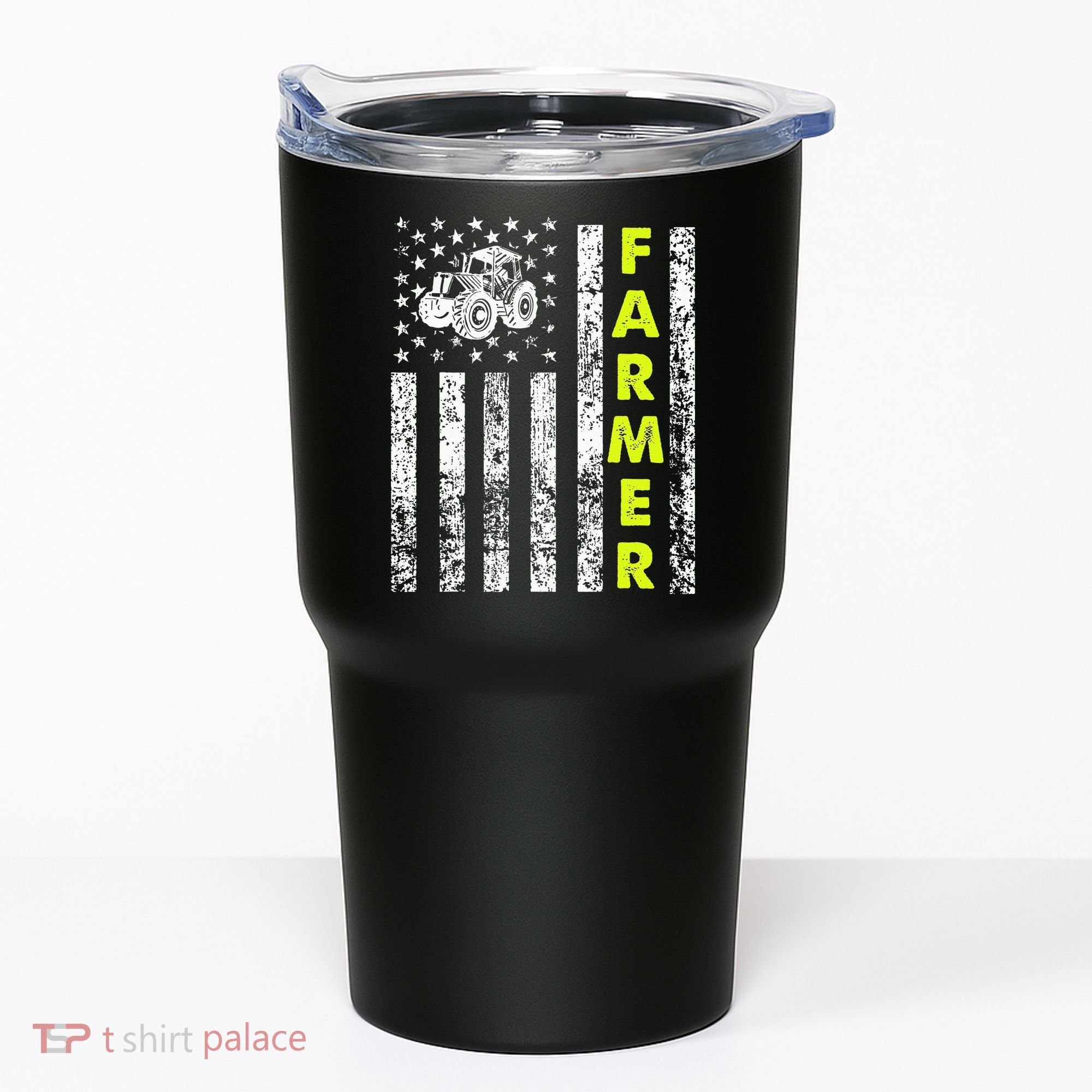 Flag With Tractor Patriotic Farmer Tumbler