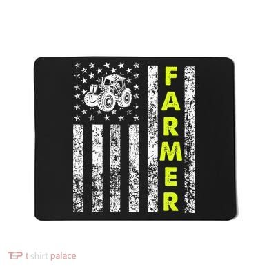 Flag With Tractor Patriotic Farmer Mousepad