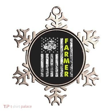 Flag With Tractor Patriotic Farmer Ornament