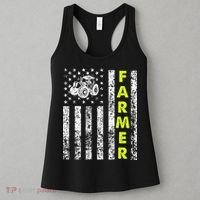 Flag With Tractor Patriotic Farmer Women's Tank Top thumb 3