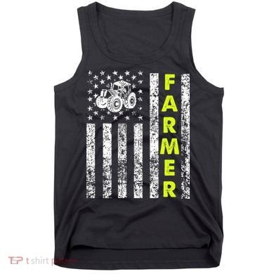 Flag With Tractor Patriotic Farmer Tank Top