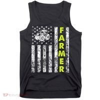 Flag With Tractor Patriotic Farmer Tank Top thumb 0