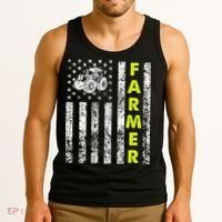 Flag With Tractor Patriotic Farmer Tank Top thumb 3