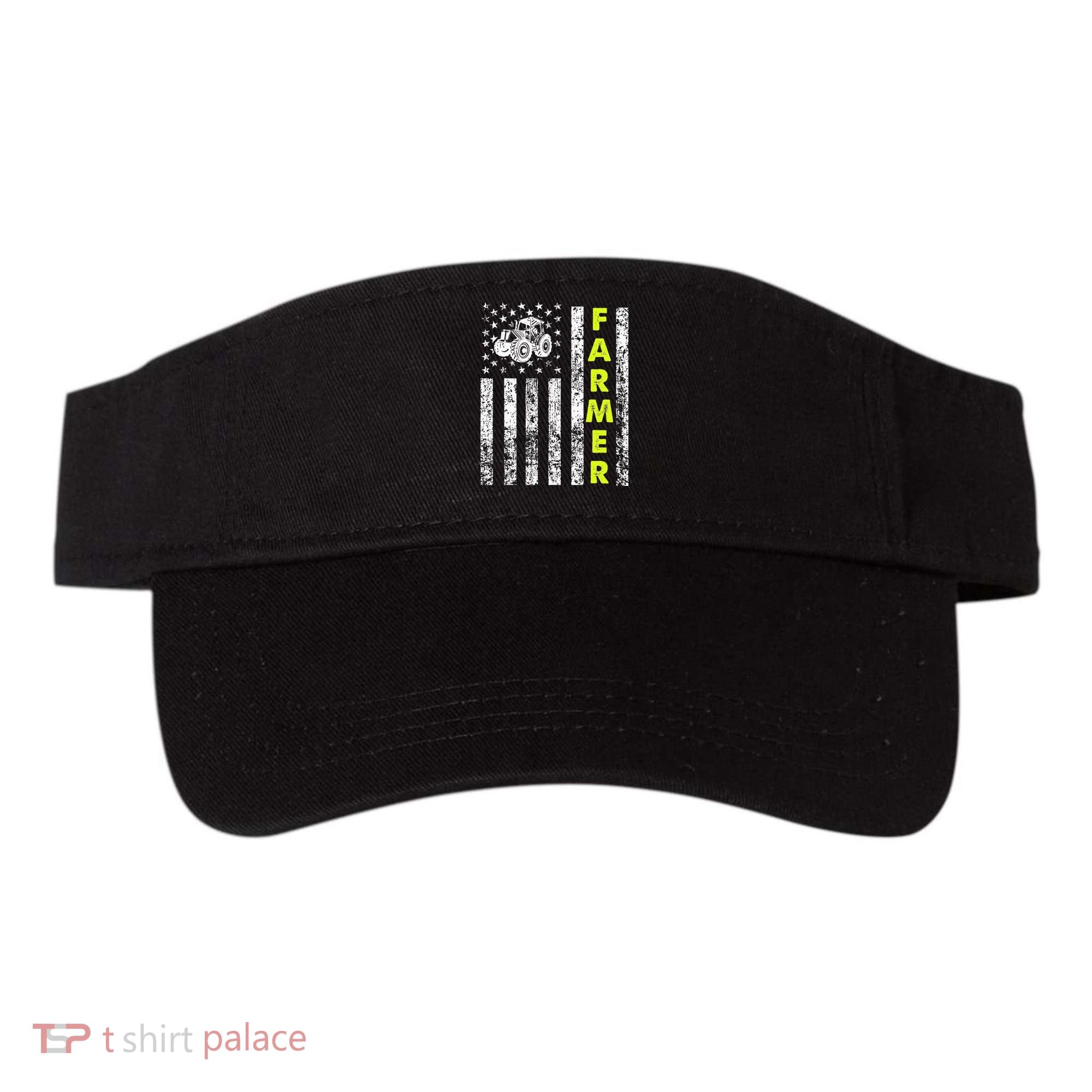 Flag With Tractor Patriotic Farmer Visor
