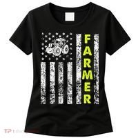 Flag With Tractor Patriotic Farmer Women's T-Shirt thumb 0