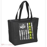 Flag With Tractor Patriotic Farmer Tote Bag thumb 2