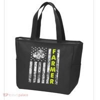Flag With Tractor Patriotic Farmer Tote Bag thumb 3