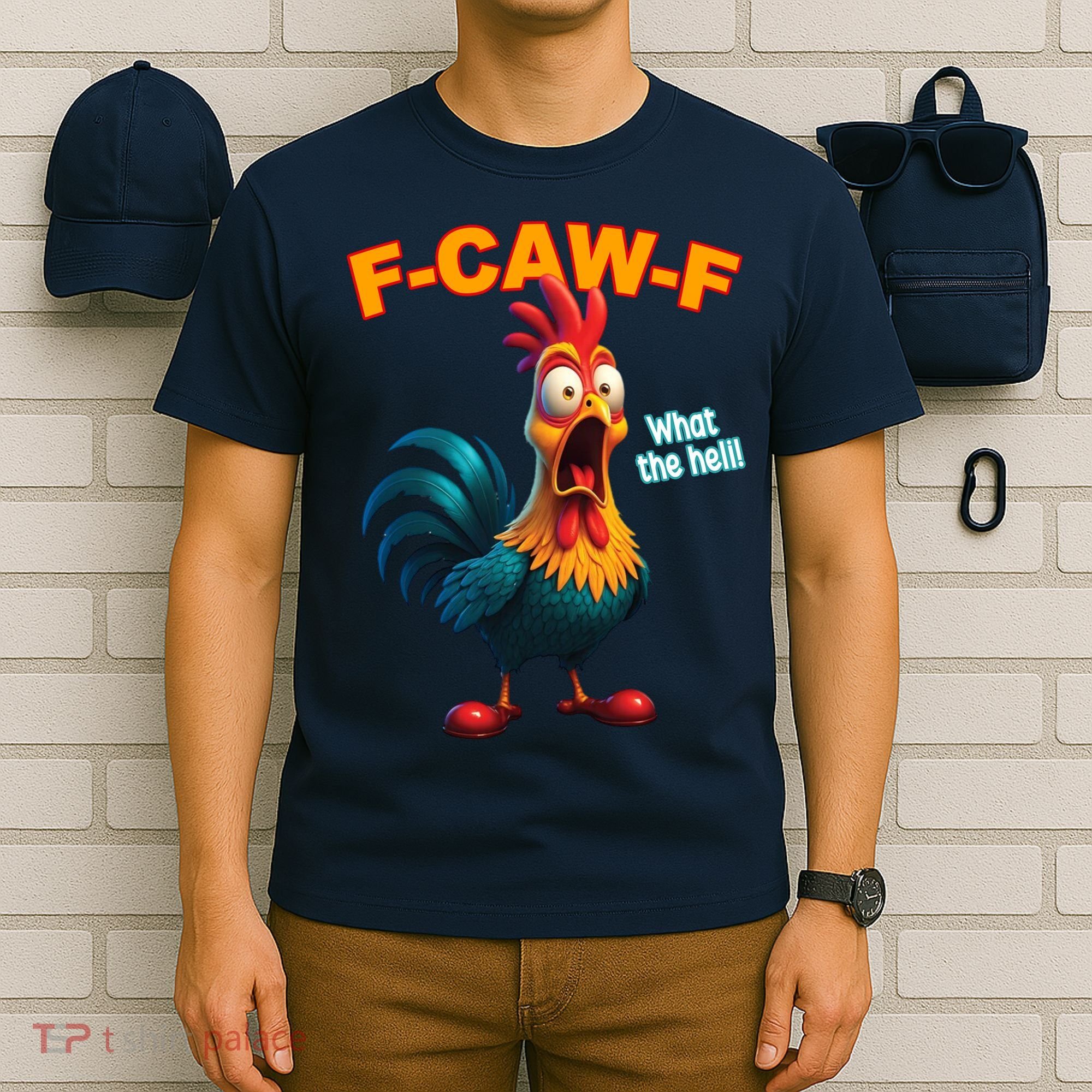 F-CAW-F What The Heli Poultry Funny Humor T-Shirt