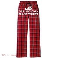 Funny Woodworking This Is My Only Plane Women's Flannel Plaid Pajama Pants thumb 0