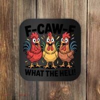 F-Caw-A What The Heli! Funny Chicken Coaster thumb 0