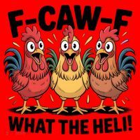 F-Caw-A What The Heli! Funny Chicken Santa Hat thumb 1