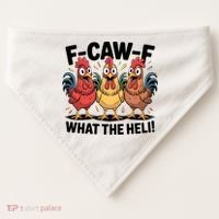 F-Caw-A What The Heli! Funny Chicken USA-Made Doggie Bandana thumb 0