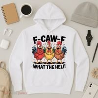 F-Caw-A What The Heli! Funny Chicken Hoodie thumb 3