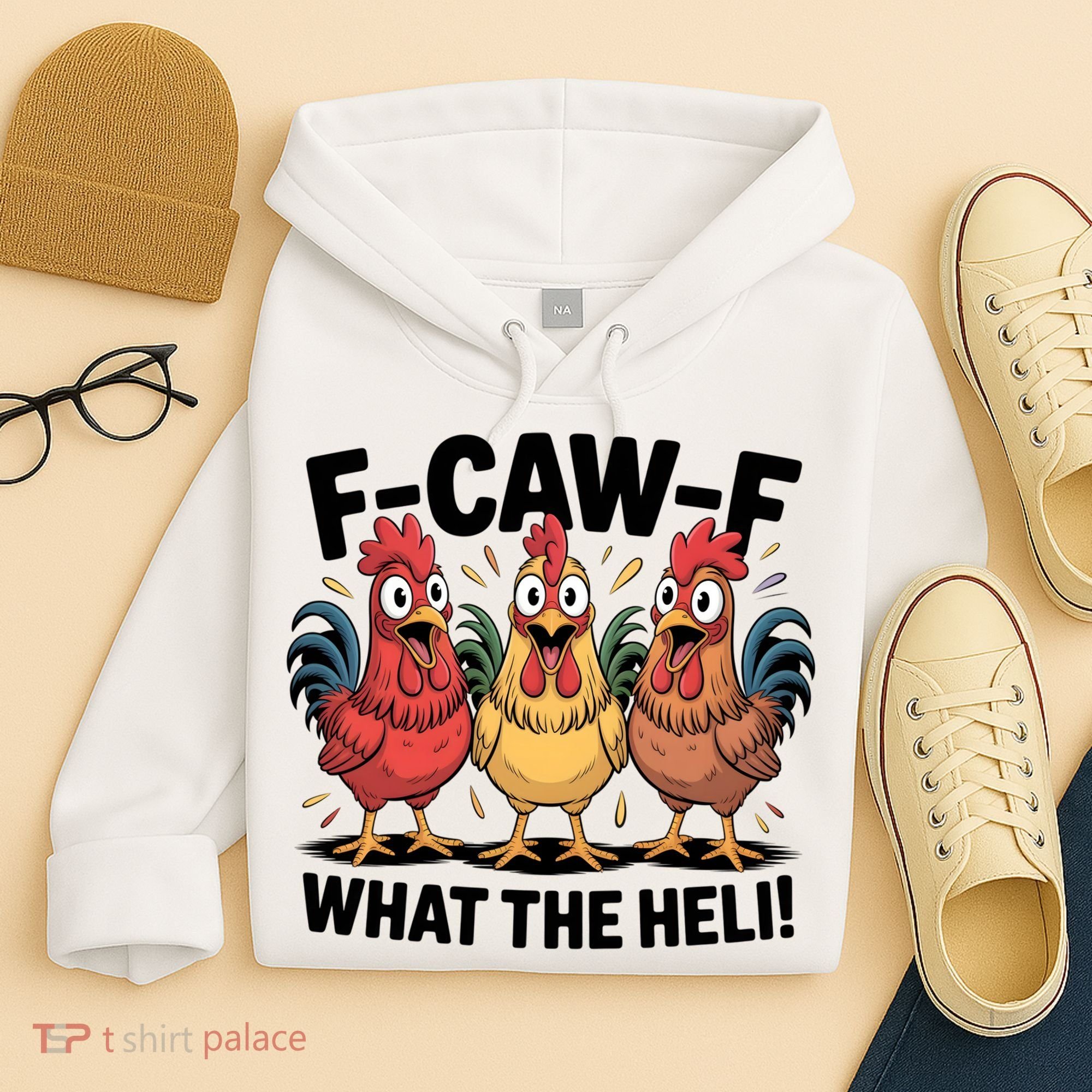 F-Caw-A What The Heli! Funny Chicken Hoodie