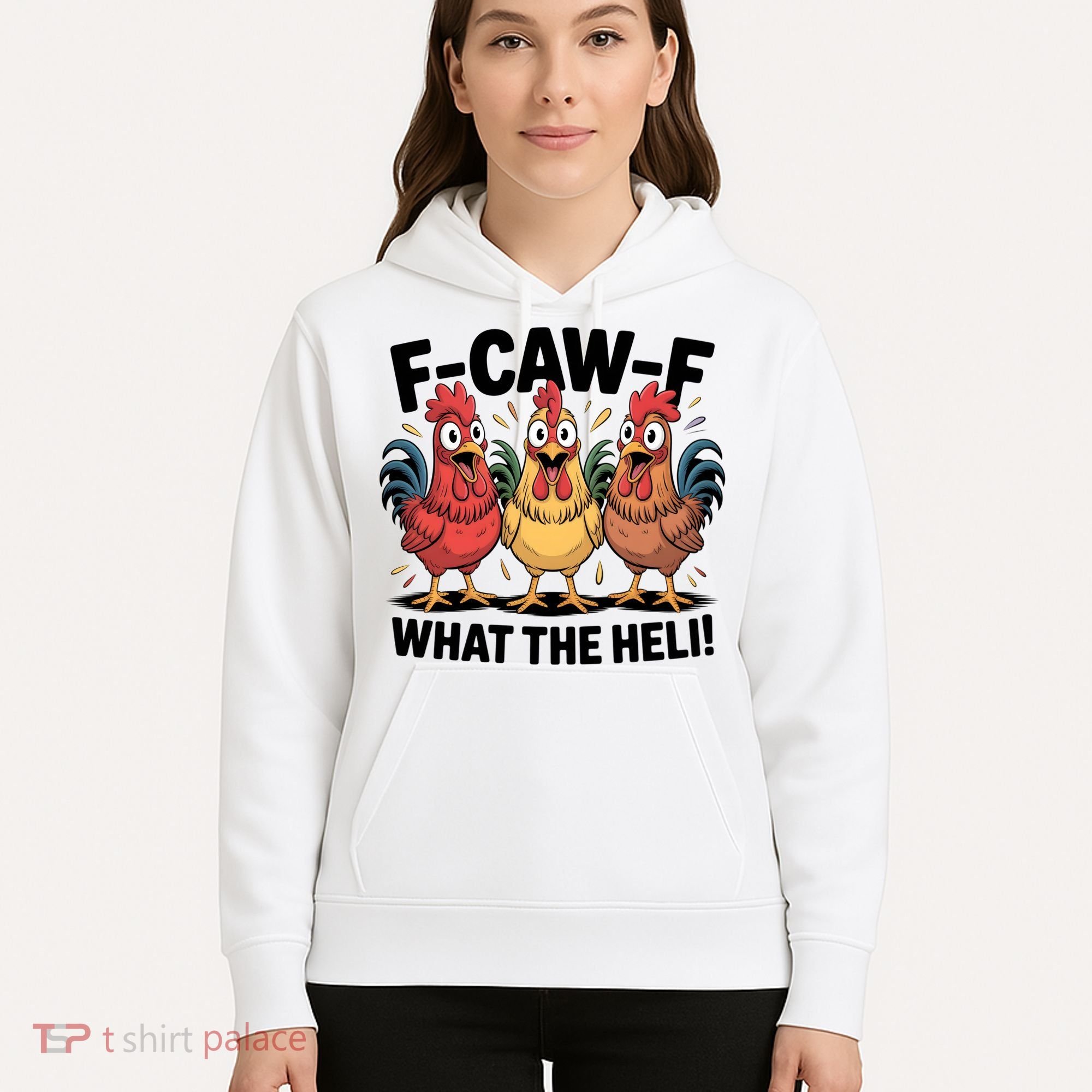 F-Caw-A What The Heli! Funny Chicken Hoodie