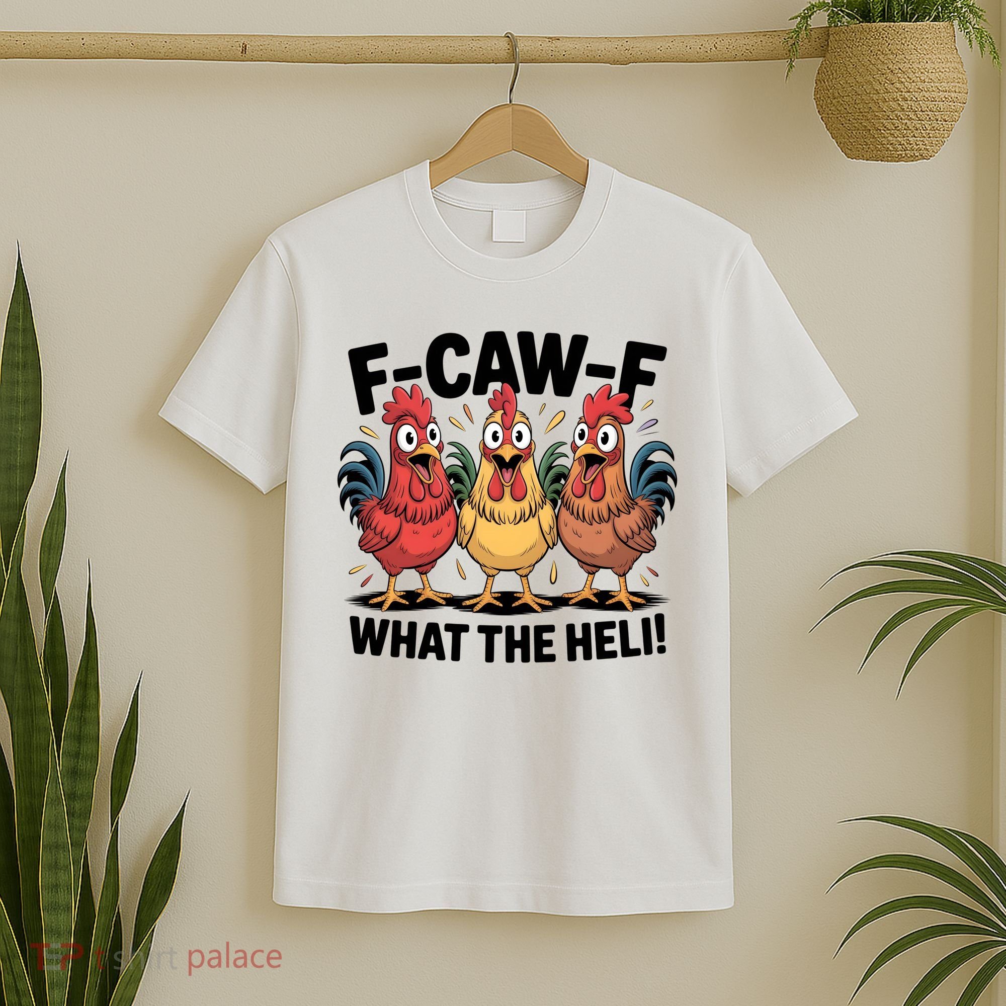 F-Caw-A What The Heli! Funny Chicken T-Shirt
